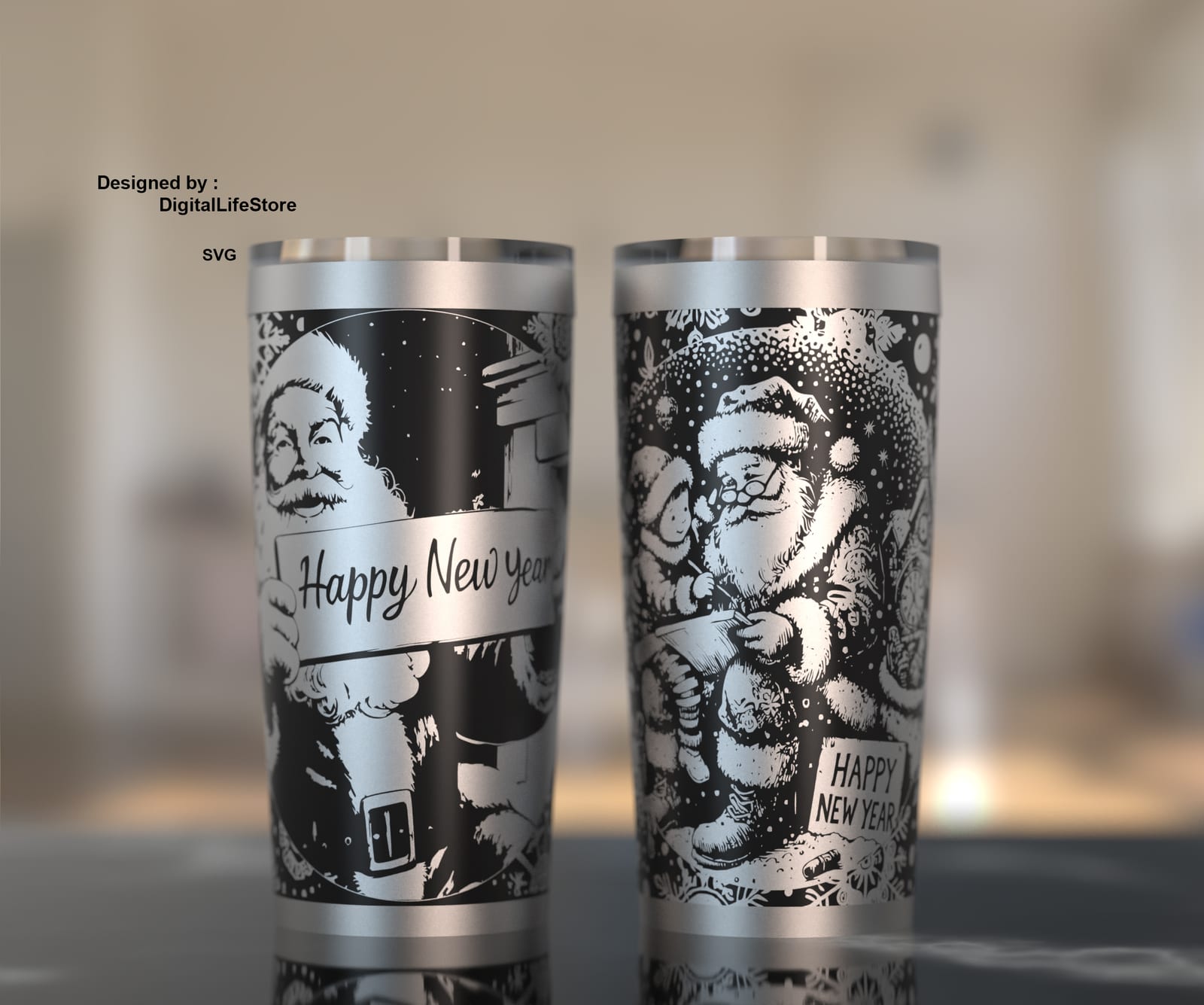 Happy New Year 20oz Tumbler Engraving SVG preview
