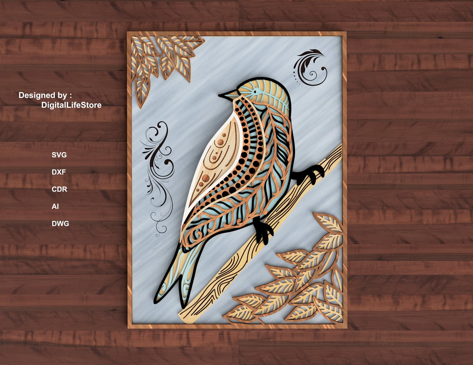 Layered Bird Mandala Laser Cut Files preview
