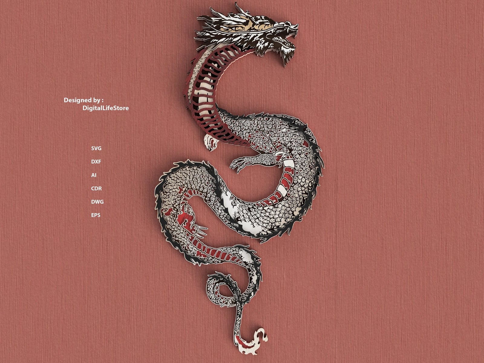 Layered Dragon Mandala Laser Cut Files preview