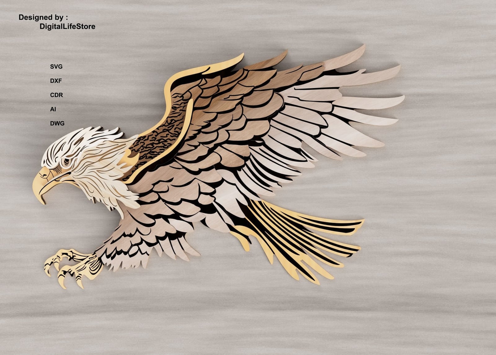 Layered Eagle Mandala Laser Cut Files preview