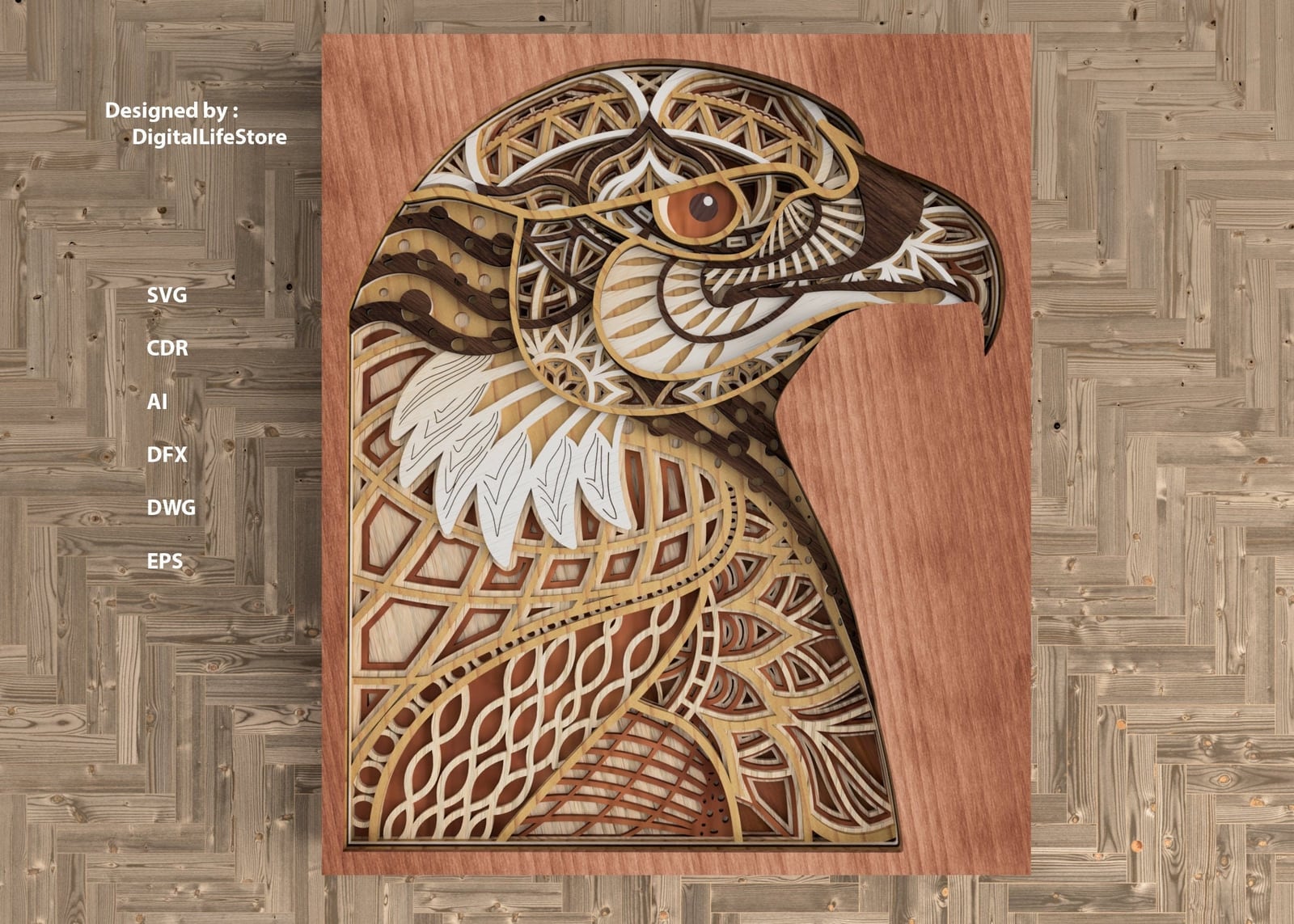 Layered Eagle Mandala Laser Cut Files preview