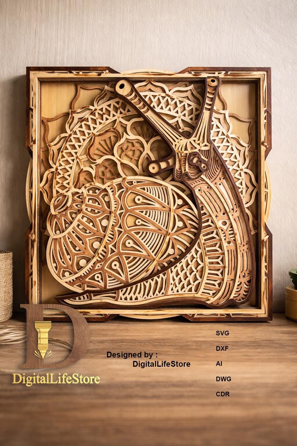 Layered Snail Mandala Laser Cut Files preview