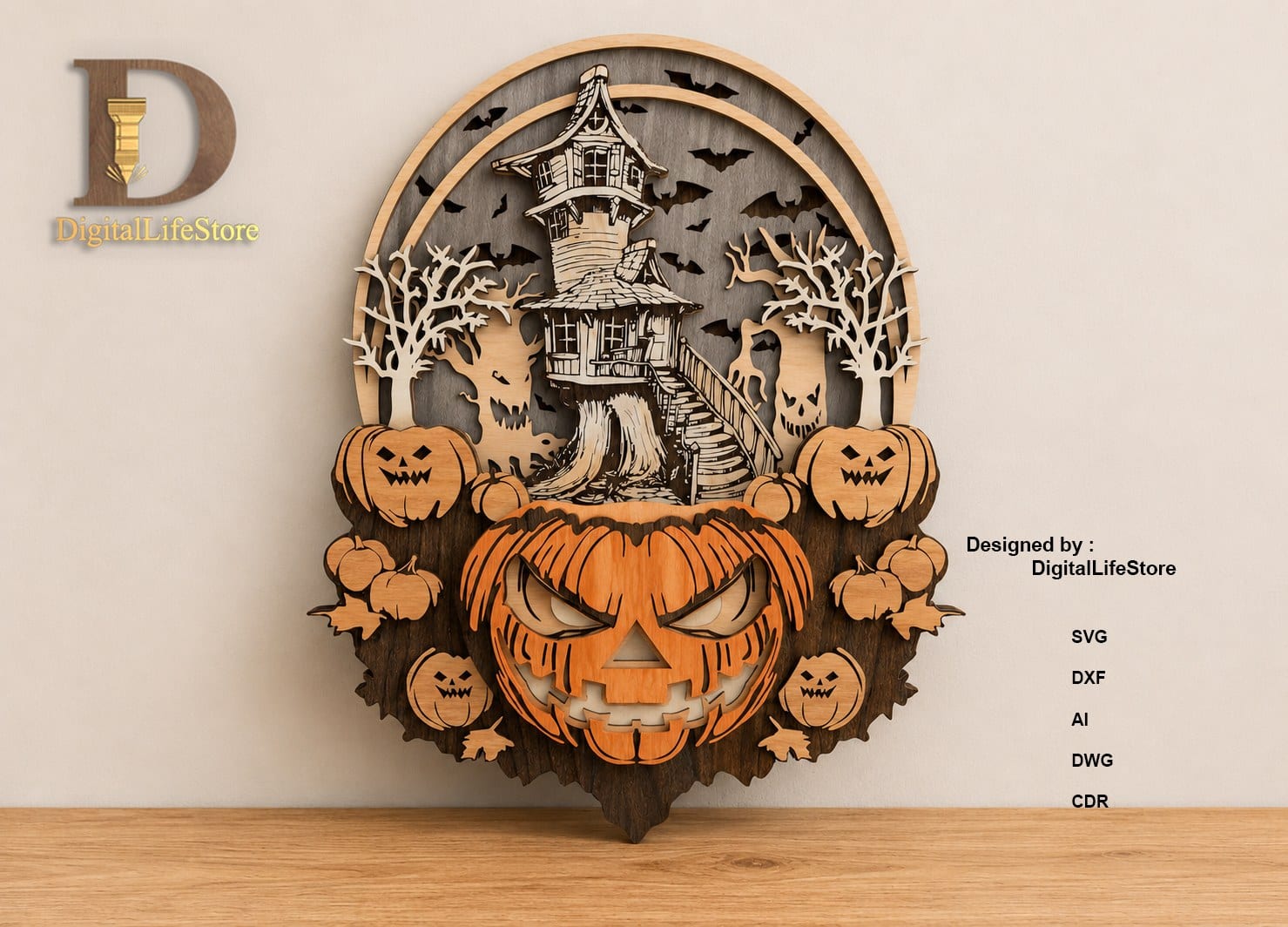 Pumpkin Multilayer Laser Cut Files SVG for Glowforge, Cricut & CNC Router preview