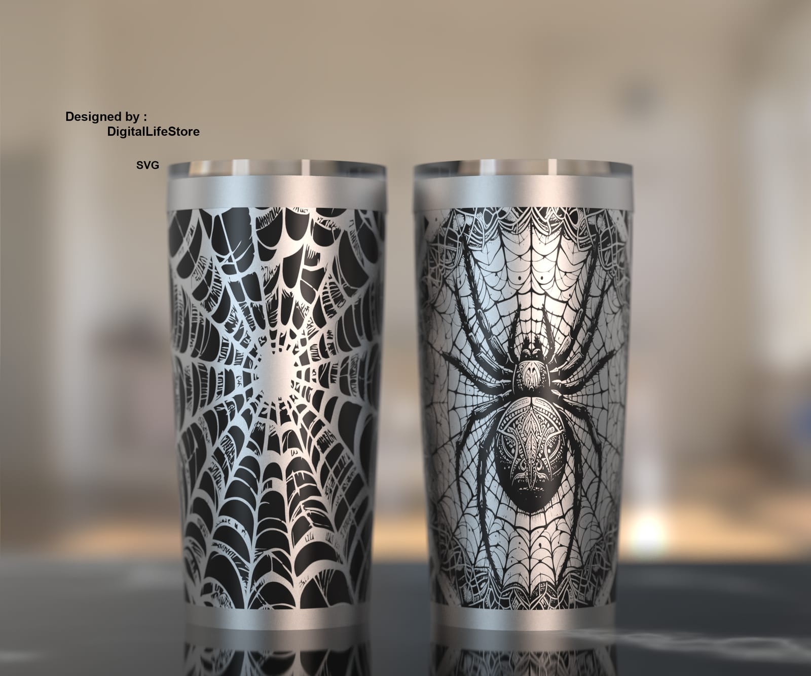 Spider Web 20oz Tumbler Engraving SVG preview