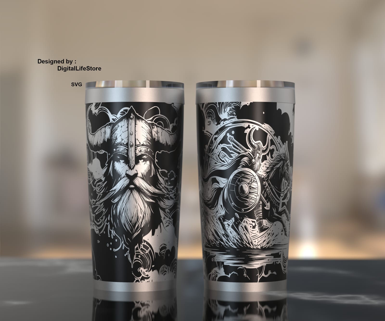 Viking Warrior 20oz Tumbler Engraving SVG preview