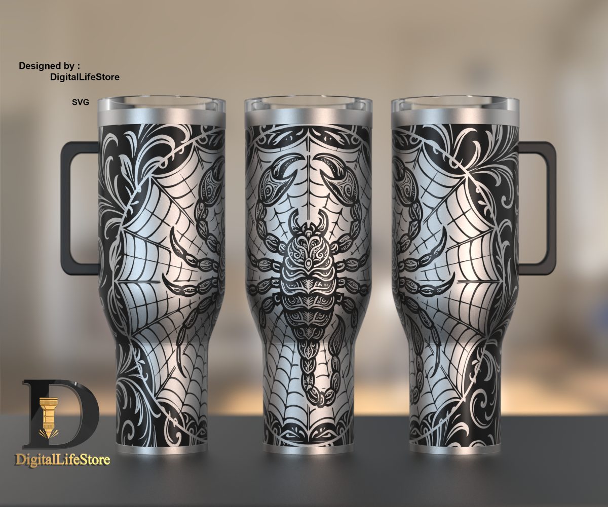 Scorpion laser engraving 40oz tumbler preview