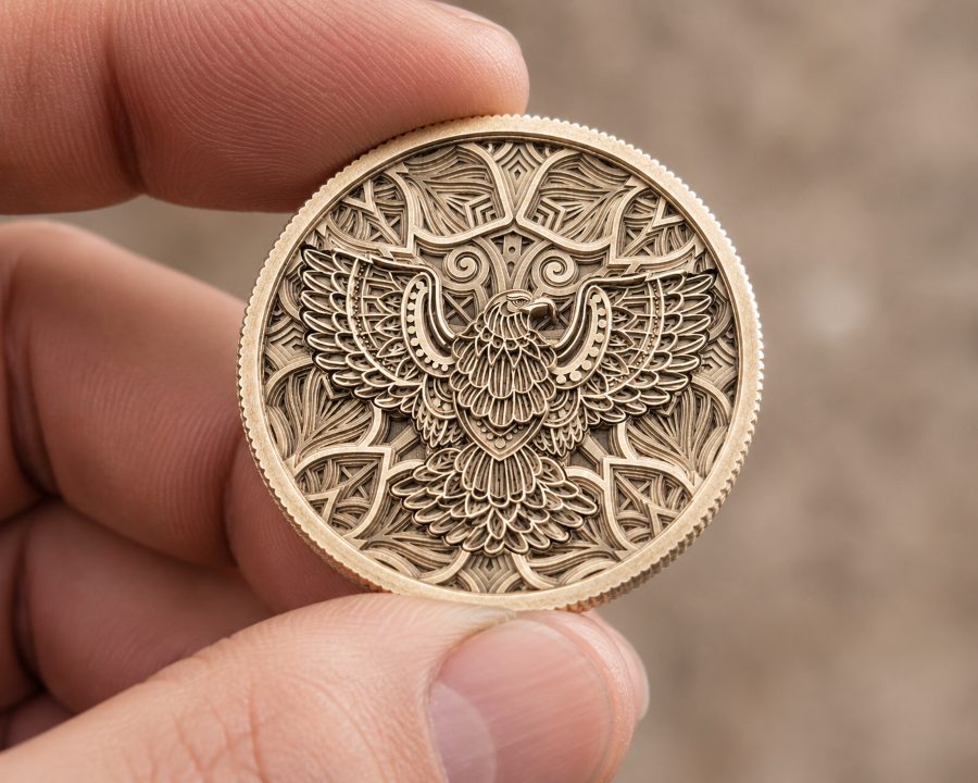 Eagle relief medallion design for fiber laser and CNC